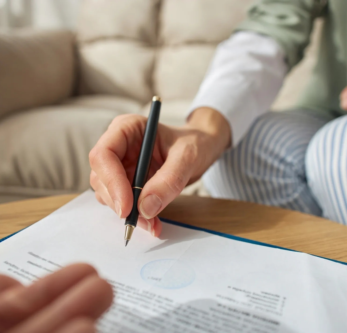 Professional notary at work